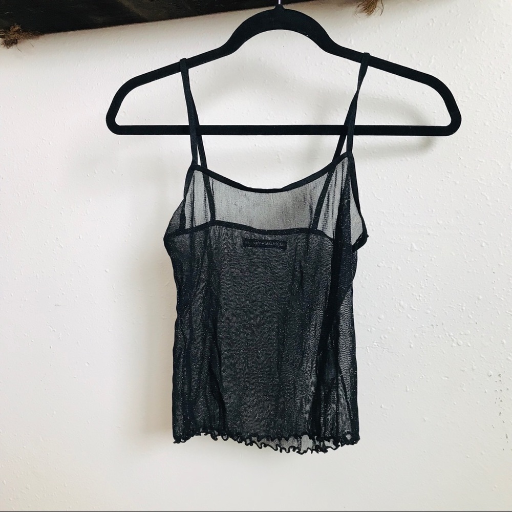 Brandy Melville Sparkly Sheer Black tank